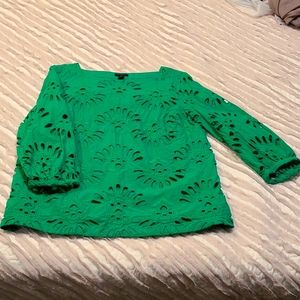 Ann Taylor top. Vibrant green. Size MP